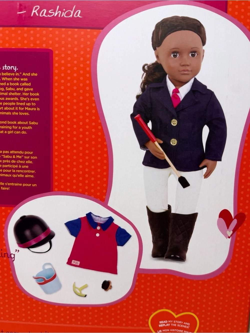 Our Generation Rashida Posable 18” Horseback Riding Doll With Accessories New